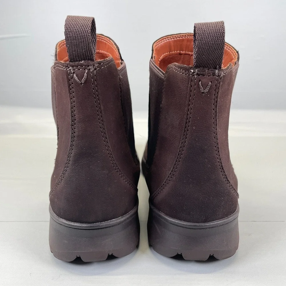 Vionic Evergreen Chelsea Boots Womens Size 9.5 Brown Leather Pull On Shoes